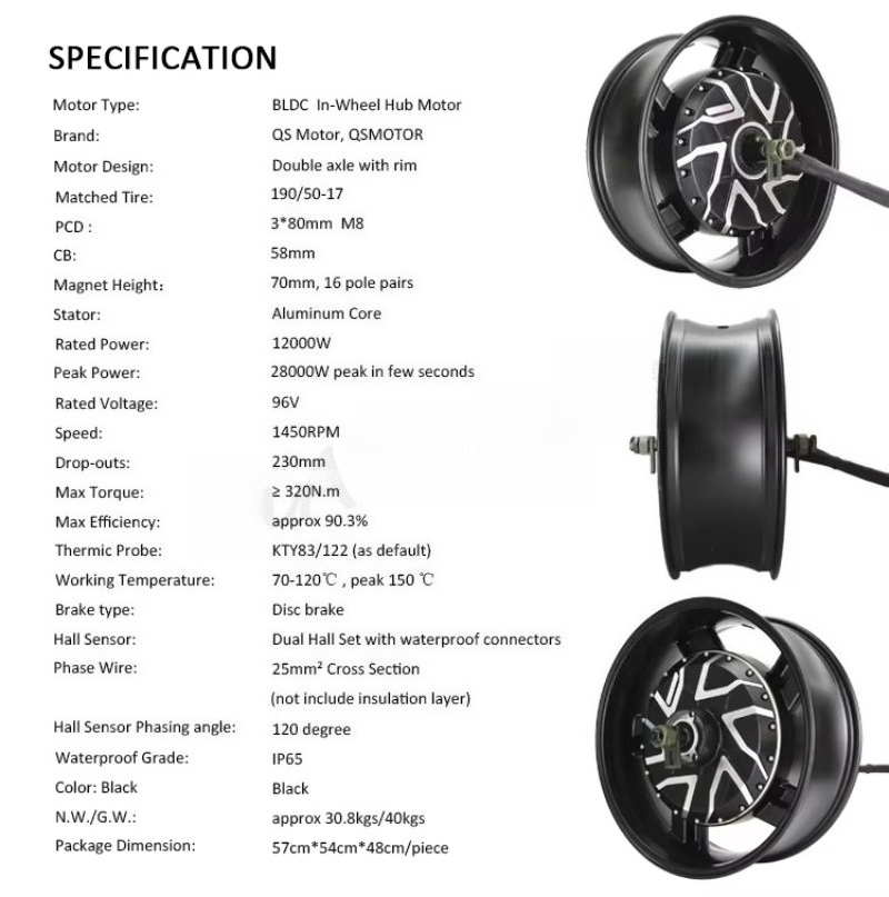 Motore mozzo ruota elettrico b - 12000W Electric Motorcycle Hub Motor recensione e prezzo